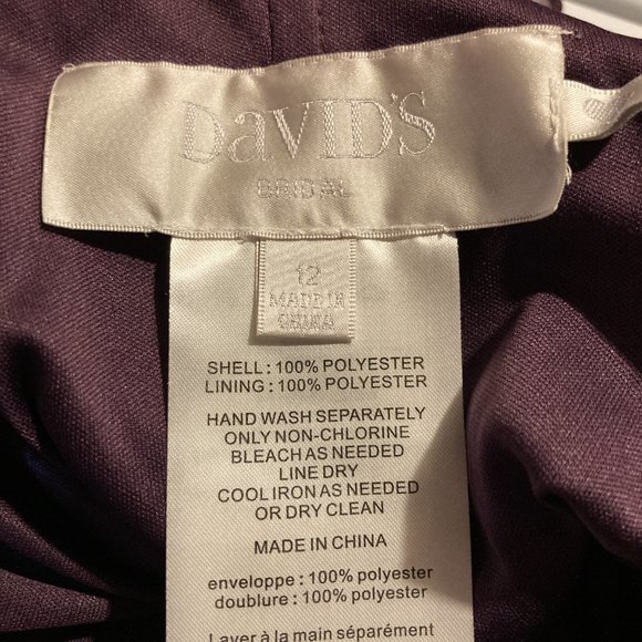 David's Bridal Plum Versa Convertible Dress F15782/F19515 Size 12 - Picture 13 of 16